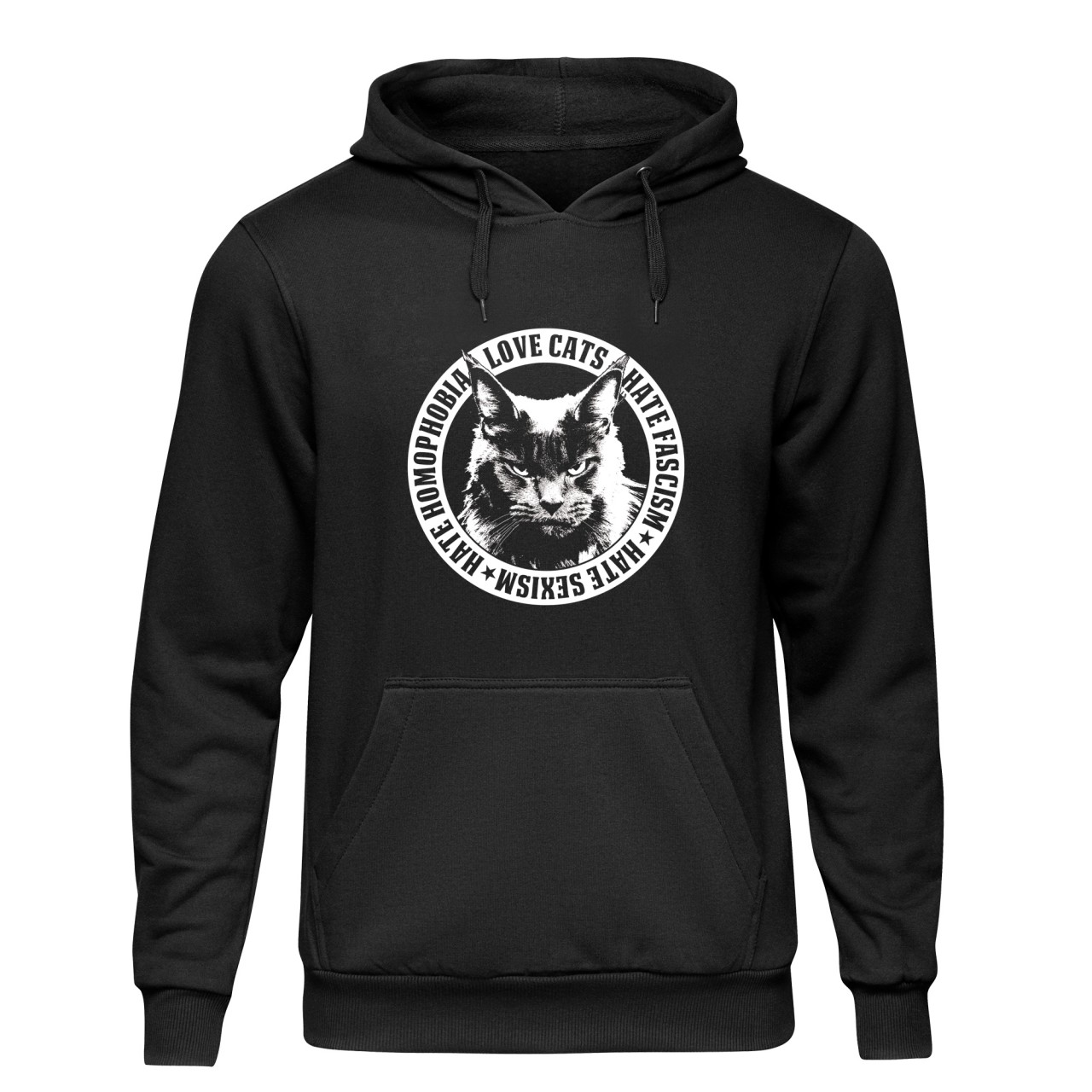 Love Cats - Hate Fascism Hoodie