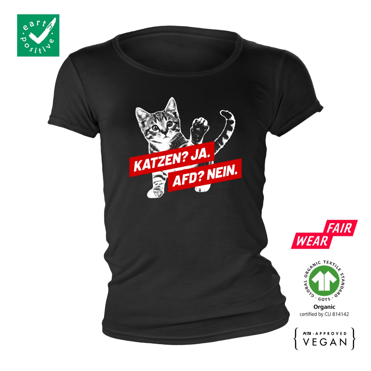 Katzen? Ja. AFD? Nein. Ladies Bio Shirt