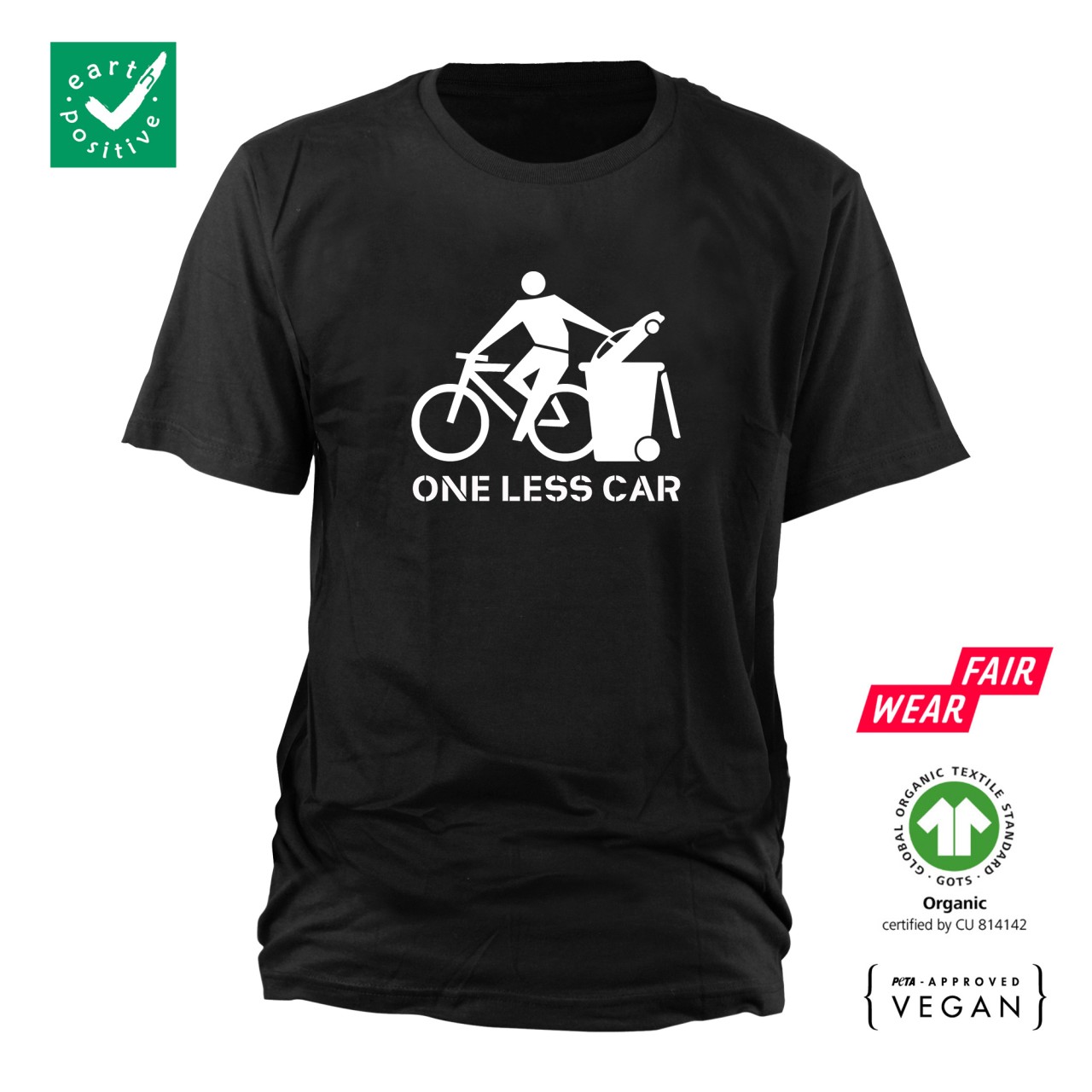 One Less Car (Bike) Bio T-Shirt